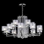 Люстра многоярусная с 15-ю цилиндрическими плафонами из стекла Laurent варинант исполнения - 2 | Loft Concept в Омске