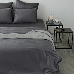 Постельное белье однотонное из сатина темно-серого цвета Eden Line варинант исполнения - 4 | Loft Concept в Омске