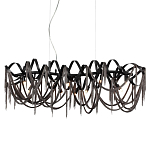 Люстра подвесная линейная с переплетенными металлическими лентами и цепочками Atlantis Chain варинант исполнения - 1 | Loft Concept в Омске