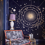 Обои с вышивкой ручной работы Cosmos Original colourway on velvet варинант исполнения - 1 | Loft Concept в Омске