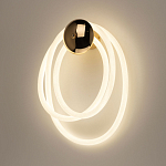 Бра с круглым золотистым основанием и белыми изогнутыми световыми линиями Luke Lampco Tracer Lamp варинант исполнения - 2 | Loft Concept в Омске