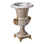 Ваза с овнами из фарфора с бронзовыми элементами Bronze Aries варинант исполнения - 2 | Loft Concept в Омске