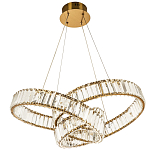 Подвесная люстра в виде изогнутых колец с хрустальным декором Ring Horizontal Oculus Gold Light Chandelier варинант исполнения - 2 | Loft Concept в Омске