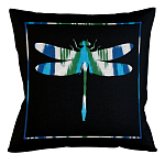 Подушка декоративная стрекоза сине-зеленая Ikat Pattern варинант исполнения - 1 | Loft Concept в Омске