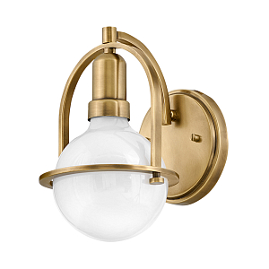 Бра с шарообразной белой лампой и декоративной рамкой Hinkley