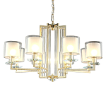 Люстра с 8-ю цилиндрическими плафонами из стекла Laurent варинант исполнения - 1 | Loft Concept в Омске