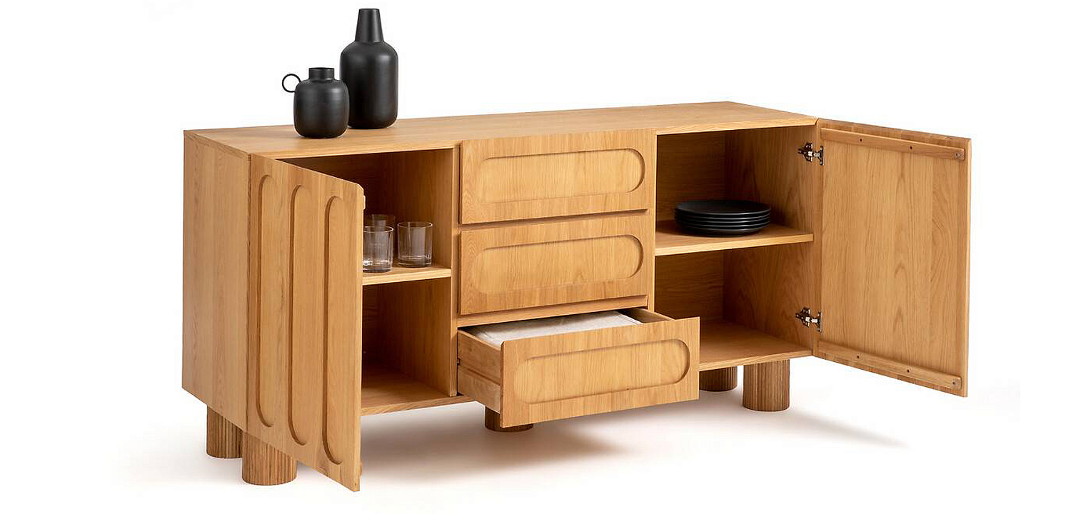 Комод Jakob Oak Chest of Drawers из массива дуба с 3-мя ящиками и 2-мя дверцами Комод Jakob Oak Chest of Drawers из массива дуба с 3-мя ящиками и 2-мя дверцами - Loft-Concept в Омске
