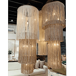 Люстра круглая трехъярусная из бахромы Milk Gradient Braided Fringe варинант исполнения - 2 | Loft Concept в Омске