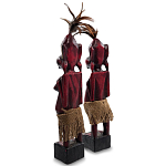 Комплект из 2-х деревянных статуэток Asmat Wooden Statuettes Dark Red варинант исполнения - 2 | Loft Concept в Омске