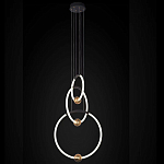 Люстра подвесная светодиодная с 3-мя кольцами Bronze Ring Chandelier варинант исполнения - 1 | Loft Concept в Омске