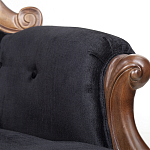 Кресло с мягкой обивкой из черного велюра на 4-х деревянных ножках Evelyn Classical Armchair варинант исполнения - 5 | Loft Concept в Омске