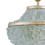 Подвесной светильник трёхъярусный с каскадом из стеклянных декоративных элементов Shining Sea Glass варинант исполнения - 1 | Loft Concept в Омске