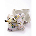 Шкатулка фиолетового цвета с рисунком бабочек и крышкой с фигуркой птицы на ветке Eden Garden варинант исполнения - 6 | Loft Concept в Омске