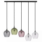 Подвесной светильник каскадный с 5-ю фактурными стеклянными плафонами Cascade with Relief Lampshades варинант исполнения - 1 | Loft Concept в Омске