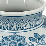Ваза округлой формы белого цвета с синим растительным узором Blue & White Ornament  варинант исполнения - 3 | Loft Concept в Омске