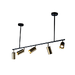 Люстра линейная с 5-ю цилиндрическими плафонами цвета латунь TRIBES CHANDELIER варинант исполнения - 2 | Loft Concept в Омске