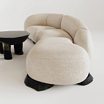 Диван Cannes трехместный с обивкой букле молочного цвета варинант исполнения - 2 | Loft Concept в Омске