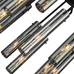 Люстра со стеклянными цилиндрическими плафонами Luminous Cylinders Smoky варинант исполнения - 5 | Loft Concept в Омске