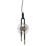 Подвесной светильник черного цвета с прозрачным стеклянным плафоном и золотистой центральной вставкой Virelia  варинант исполнения - 1 | Loft Concept в Омске