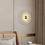 Бра в форме диска из натурального камня с декоративным центральным элеменом Cryptocrystalline Stone варинант исполнения - 3 | Loft Concept в Омске