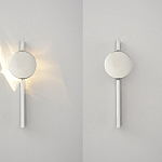 Бра с круглым зеркальным диском на прямоугольном соновании Reflection Circle Glow варинант исполнения - 2 | Loft Concept в Омске