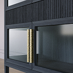 Витрина Primo со стеклянными фасадами и 2 ящиками Черный дуб варинант исполнения - 5 | Loft Concept в Омске