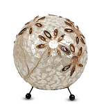 Настольная лампа из перламутра на металлическом каркасе Indonesian Ball варинант исполнения - 2 | Loft Concept в Омске