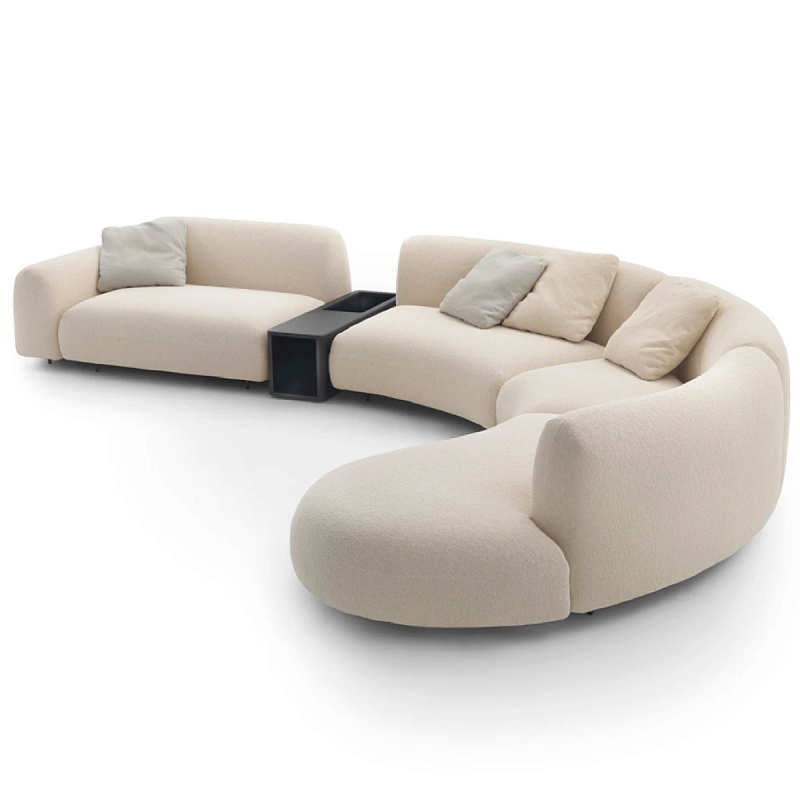 Большой диван для гостиной California Sofa Молочный Латунь Черный Большой диван для гостиной California Sofa Молочный Латунь Черный в Омске | Loft Concept