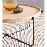 Журнальный стол с круглой деревянной столешницей Urban Style Space варинант исполнения - 3 | Loft Concept в Омске