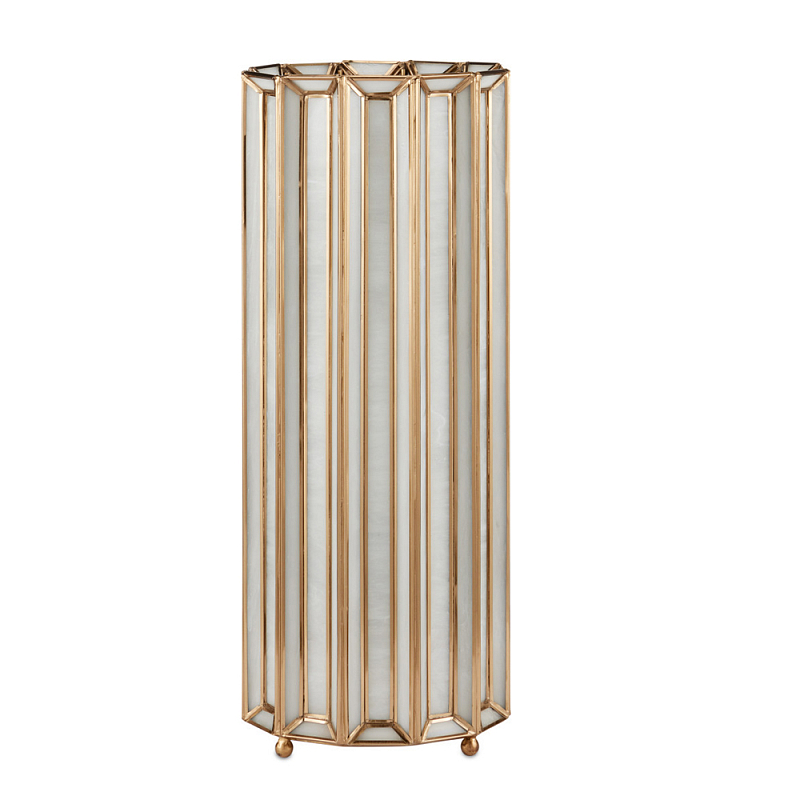 Настольная лампа в форме цилиндра фактурная Soft Glow Lamps Молочный Латунь в Омске | Loft Concept 