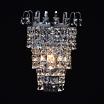 Бра настенное цвета хром с прозрачными квадратными хрустальными подвесками Crystal Regena варинант исполнения - 2 | Loft Concept в Омске