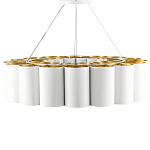 Люстра круглая фактурная в сочетании белого и золотого цвета Wide Stripes of Ribbon варинант исполнения - 3 | Loft Concept в Омске