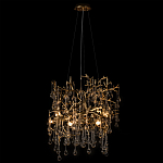 Подвесная люстра в виде ветвей деревьев золотого цвета с прозрачными подвесками-каплями 8 и 14 ламп Droplet Chandelier варинант исполнения - 3 | Loft Concept в Омске