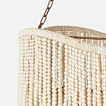 Трехъярусная люстра с подвесками из круглых деревянных бусин белая White Beads Three-tier Chandelier  варинант исполнения - 3 | Loft Concept в Омске