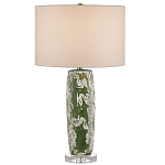 Настольная лампа керамическая с кремовым абажуром Scenic Column варинант исполнения - 4 | Loft Concept в Омске