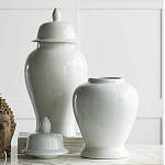 Ваза белая с крышкой однотонная Chinoiserie Ceramics варинант исполнения - 3 | Loft Concept в Омске