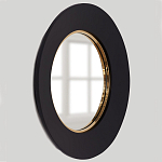 Чёрное настенное зеркало с золотым кантом Porunalia варинант исполнения - 1 | Loft Concept в Омске