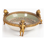 Чаша фарфоровая на бронзовых ножках в виде ангелов Porcelain Angels of Paradise варинант исполнения - 2 | Loft Concept в Омске