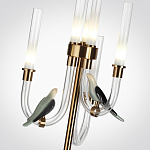 Торшер с 2-мя фигурками птиц на изогнутых прозрачных трубках Ganthea варинант исполнения - 3 | Loft Concept в Омске