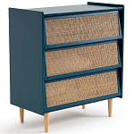 Комод с 3-мя ящиками из ротанга Blais Deep Blue Wicker Furniture варинант исполнения - 2 | Loft Concept в Омске