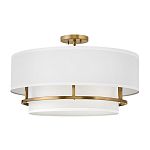 Потолочный светильник с двухслойным белым текстильным абажуром Hinkley варинант исполнения - 1 | Loft Concept в Омске