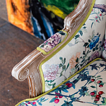 Диван из натурального бука бежевый с изображением птиц и цветов Beige Green Chinoiserie Garden Sofa варинант исполнения - 5 | Loft Concept в Омске