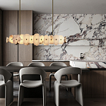 Подвесной светильник с фигурными элементами из белого алебастра Cryptocrystalline Stone варинант исполнения - 9 | Loft Concept в Омске