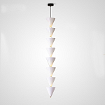 Подвесной светильник светодиодный в виде ряда белых металлических конусов  Herringbone варинант исполнения - 4 | Loft Concept в Омске