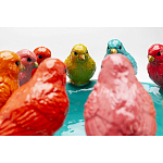 Декоративное дизайнерское блюдо разноцветные попугаи  варинант исполнения - 3 | Loft Concept в Омске