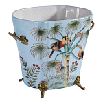 Кашпо из голубого фарфора с бронзовыми элементами Blue Garden варинант исполнения - 3 | Loft Concept в Омске