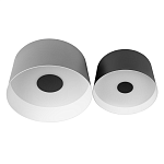 Потолочный светильник с 2-мя цилиндрическими абажурами серого и черного цвета Urban Dome варинант исполнения - 1 | Loft Concept в Омске