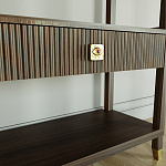 Стеллаж Elsa Dreams Walnut со стеклянными полками и ящиком варинант исполнения - 5 | Loft Concept в Омске