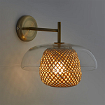 Бра с плафоном из плетенного бамбука Corzine варинант исполнения - 2 | Loft Concept в Омске