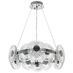 Люстра с круглыми рельефными плафонами Glass Peonies Chrome Chandelier варинант исполнения - 2 | Loft Concept в Омске